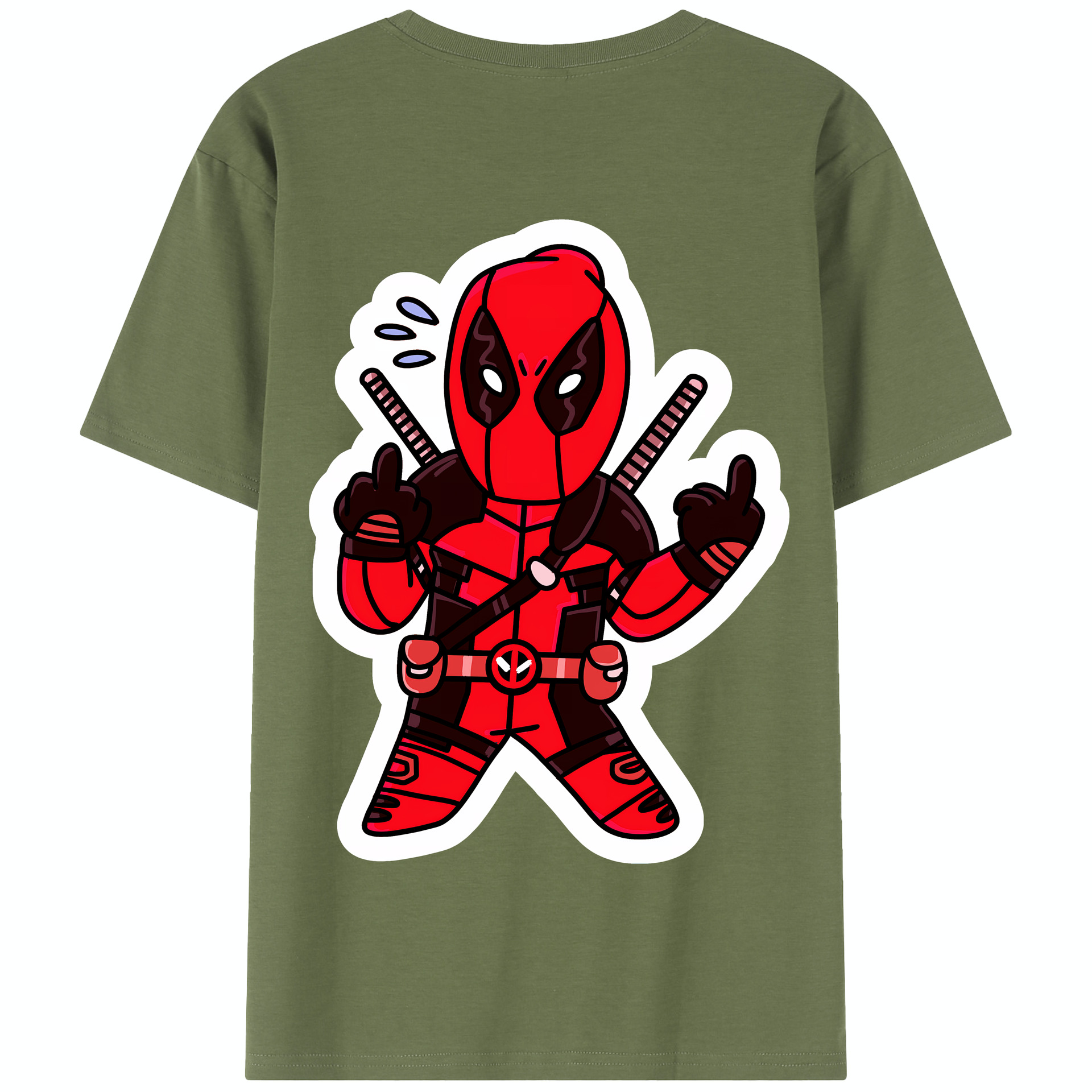 （画像用） Deadpool デッドプール 綿100％半袖Tシャツ（背面プリント）